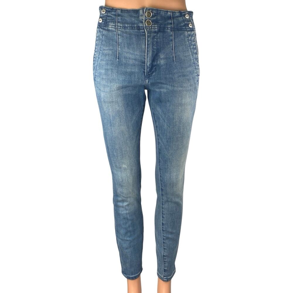 Anthropologie Pilcro Women's Blue High Waisted Skinny Denim Jeans Size 26